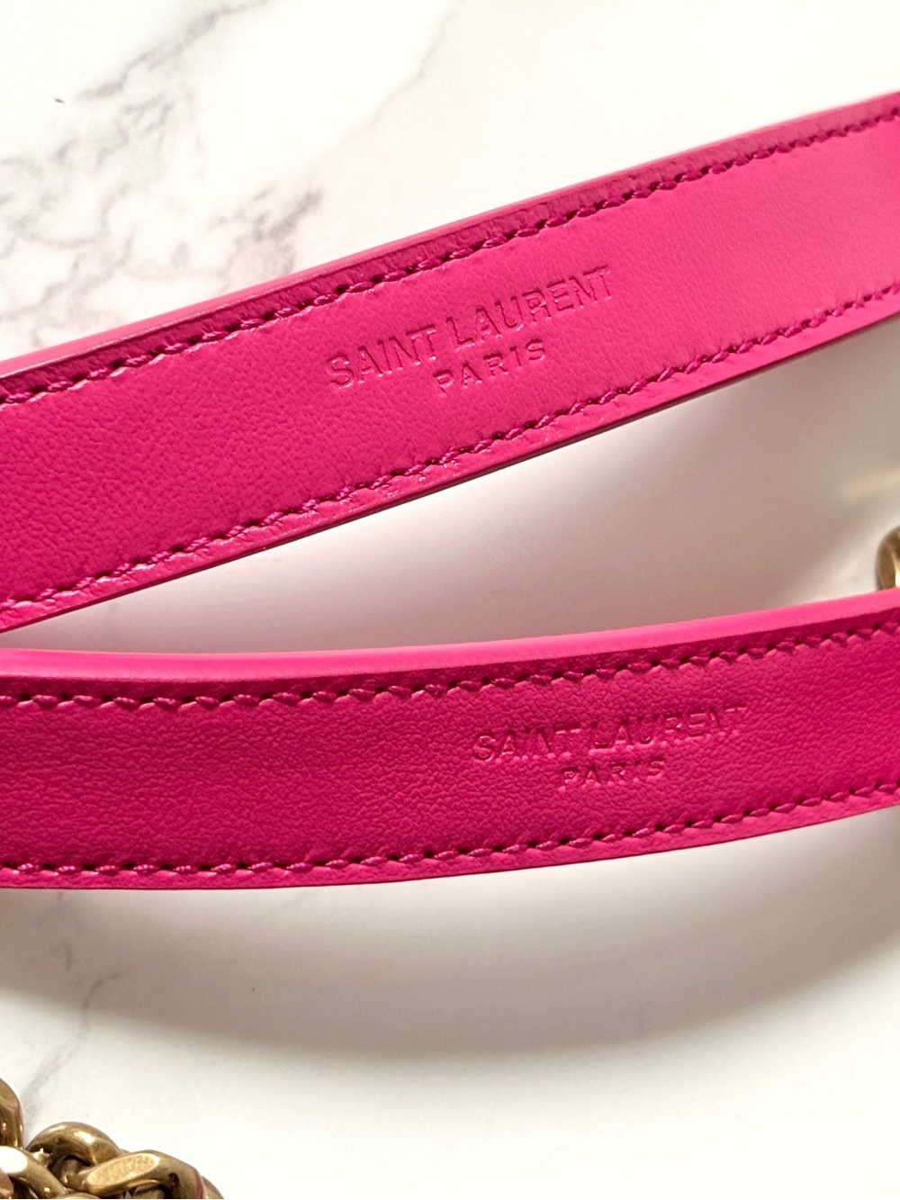 RARE Saint Laurent YSL Small Loulou Pink Fuchsia Shoulder Bag - Picture 12 of 17